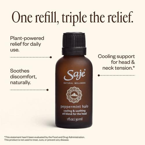 Saje Natural Wellness - 1 oz (Refill) Peppermint Halo Cooling