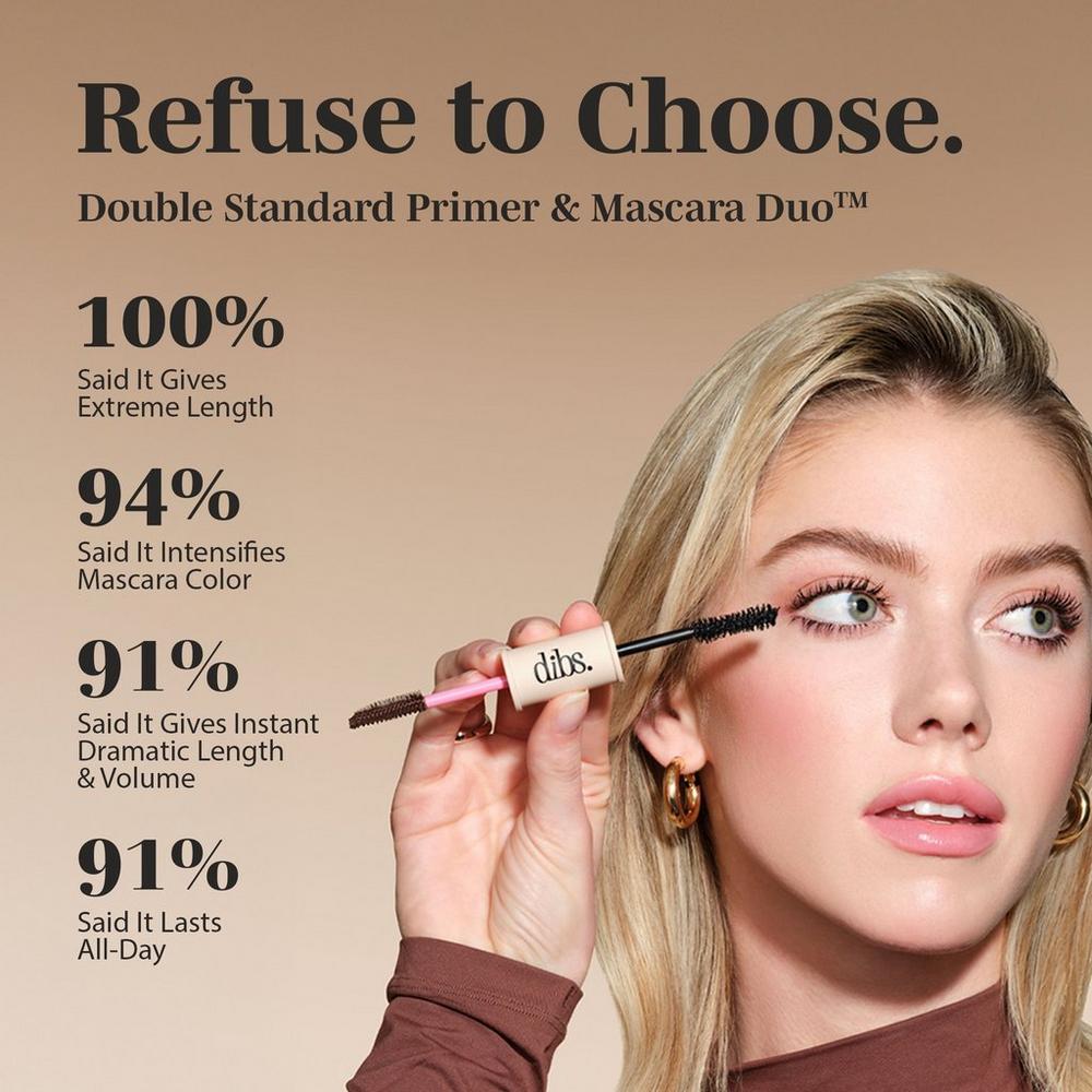 Mini Double Standard Primer & Mascara Duo - Rich Neutral Brown & Jet Black