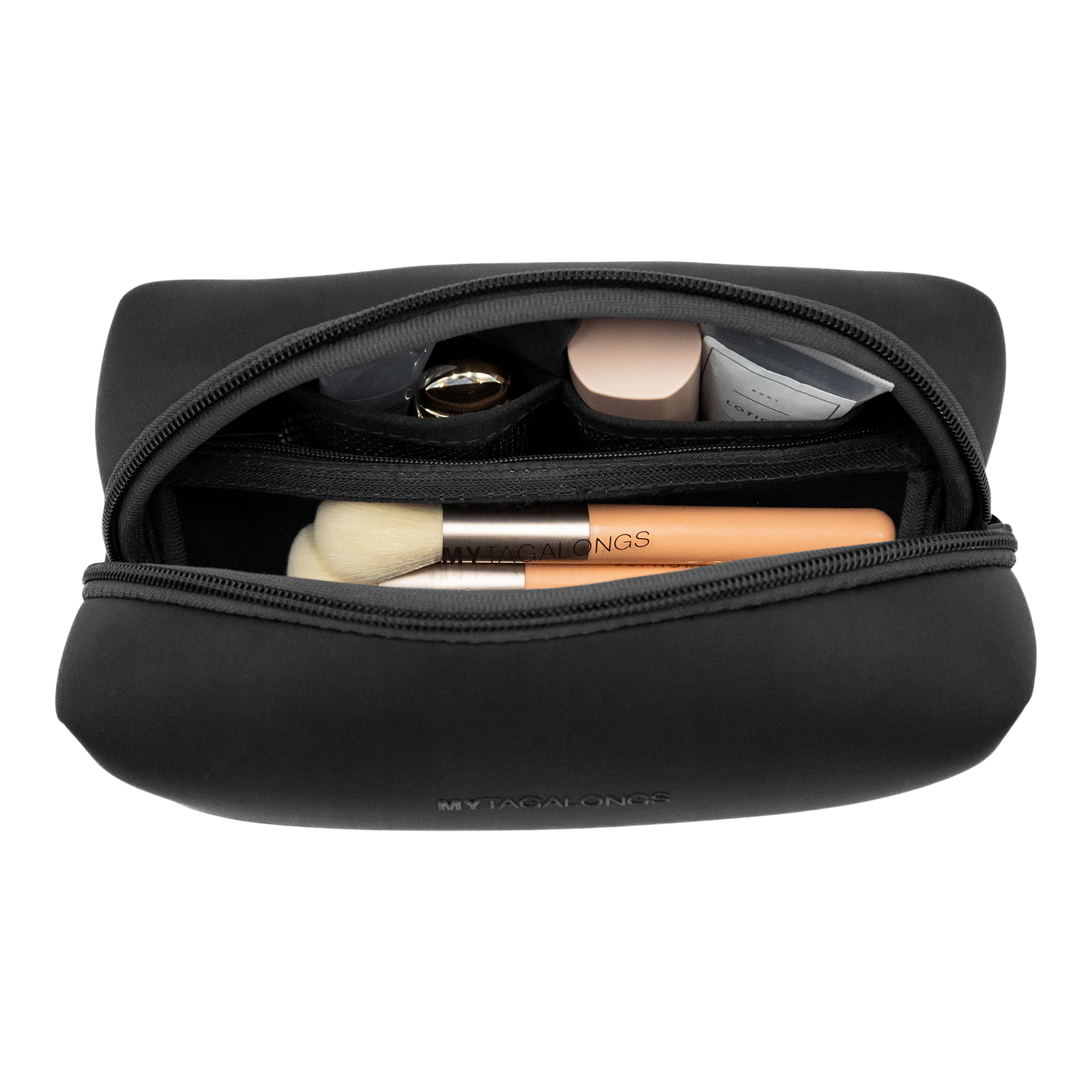Cosmetic Case with Brush Pouch - Black