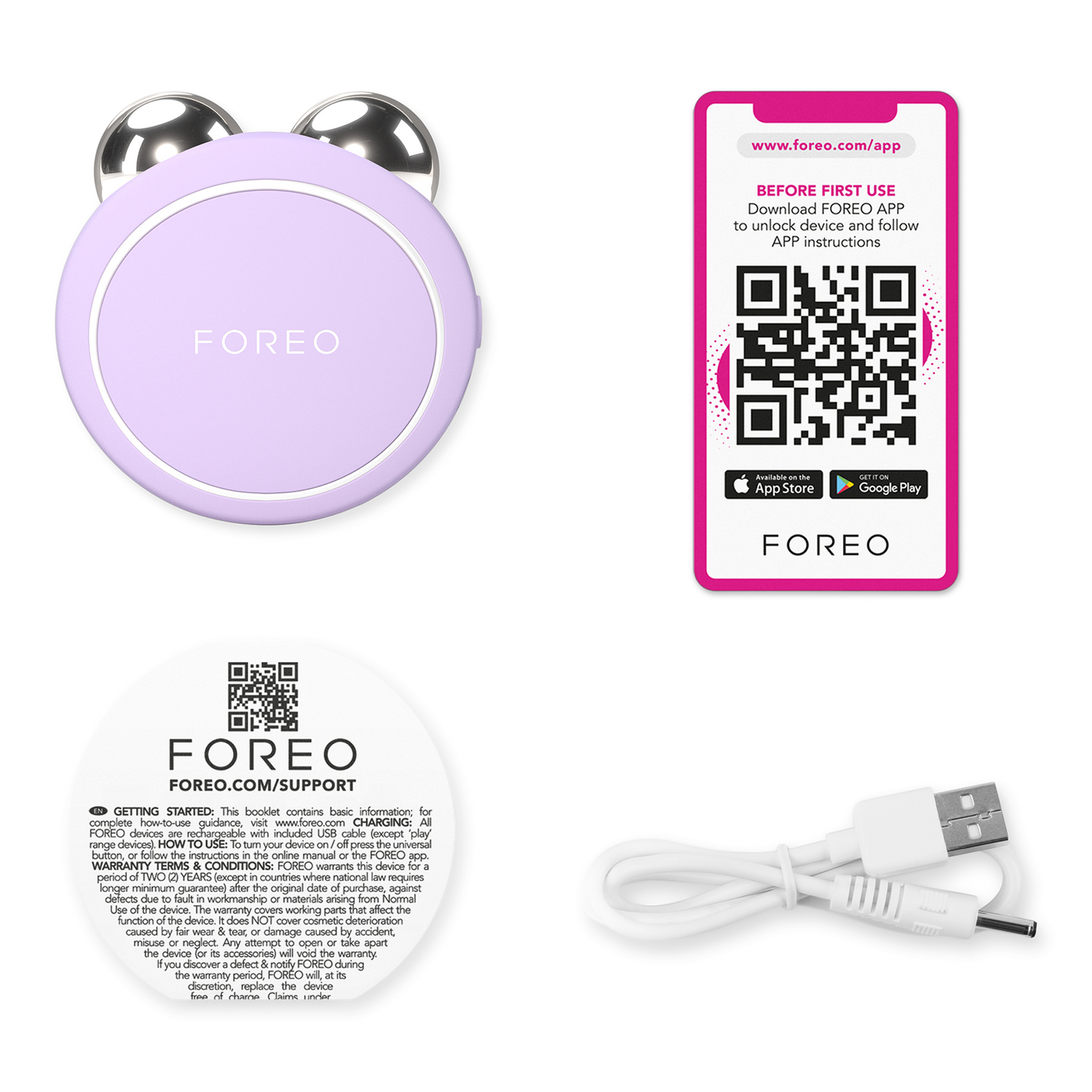 BEAR 2 Go Targeted Microcurrent Facial Toning Device - Lavender