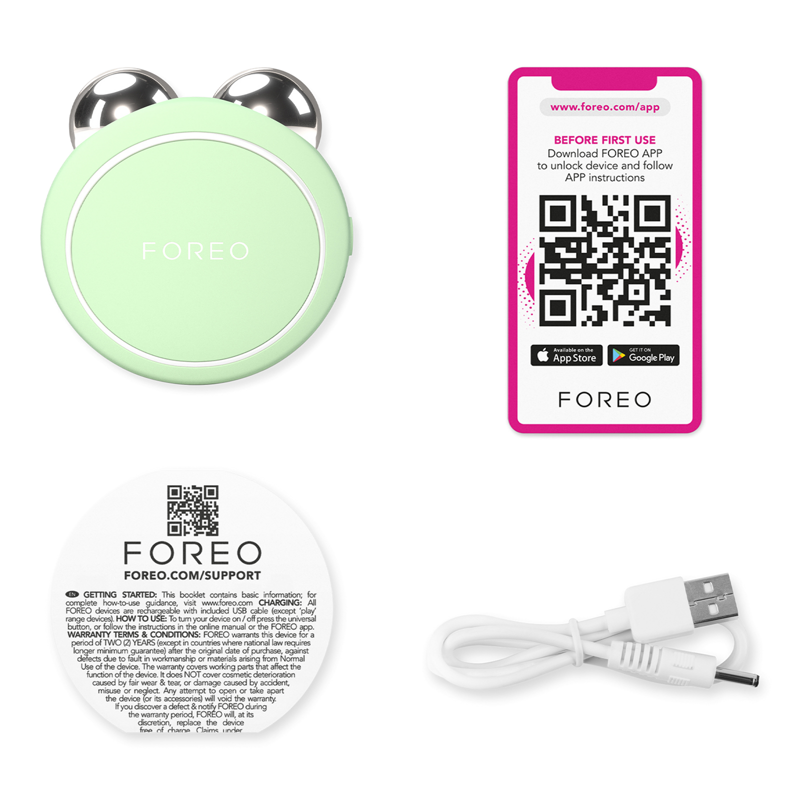 BEAR 2 Go Targeted Microcurrent Facial Toning Device - Pistachio