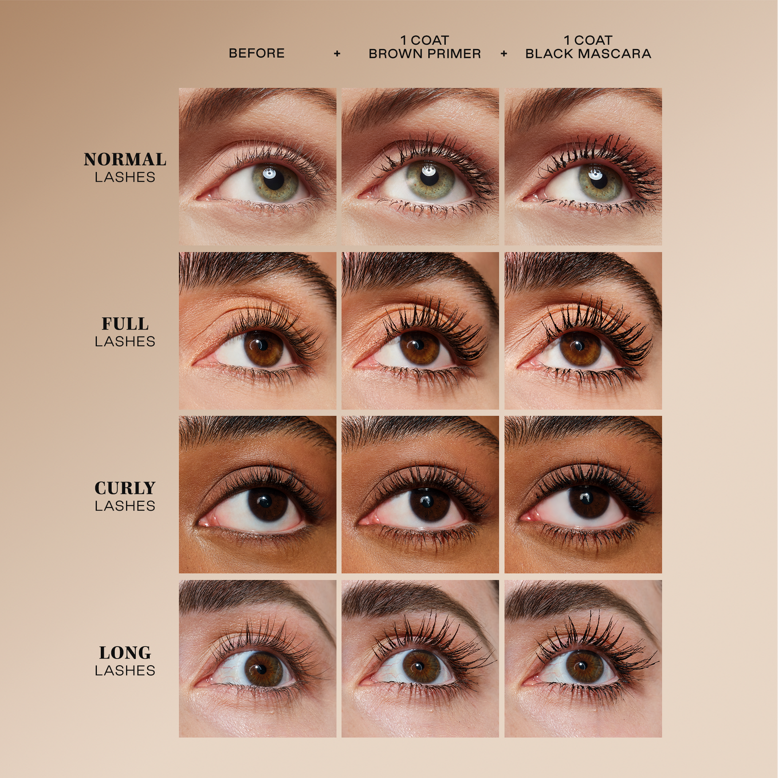 Double Standard Primer & Mascara Duo - Rich Neutral Brown & Jet Black