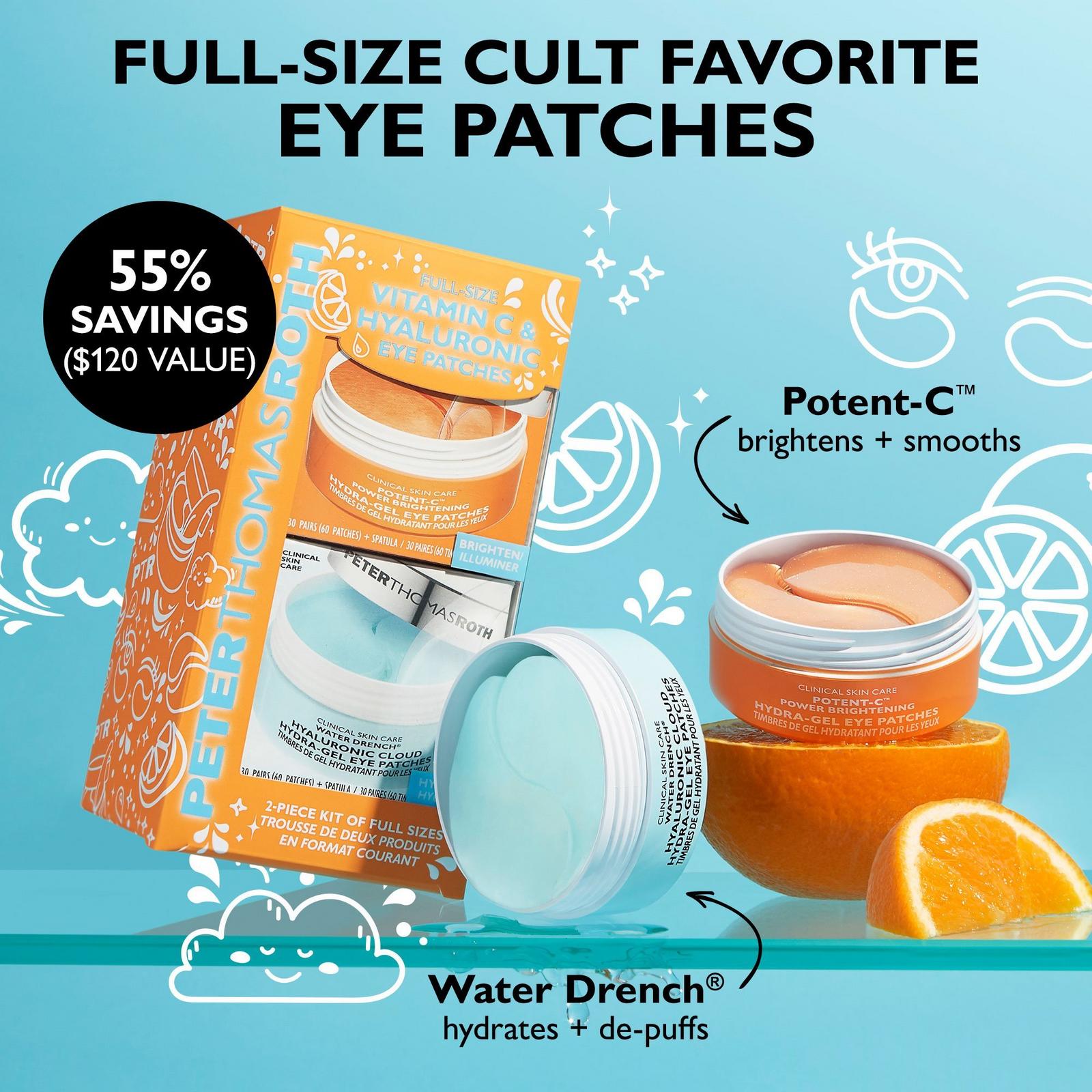 Full-Size Vitamin C & Hyaluronic Eye Patches 2-Piece Kit