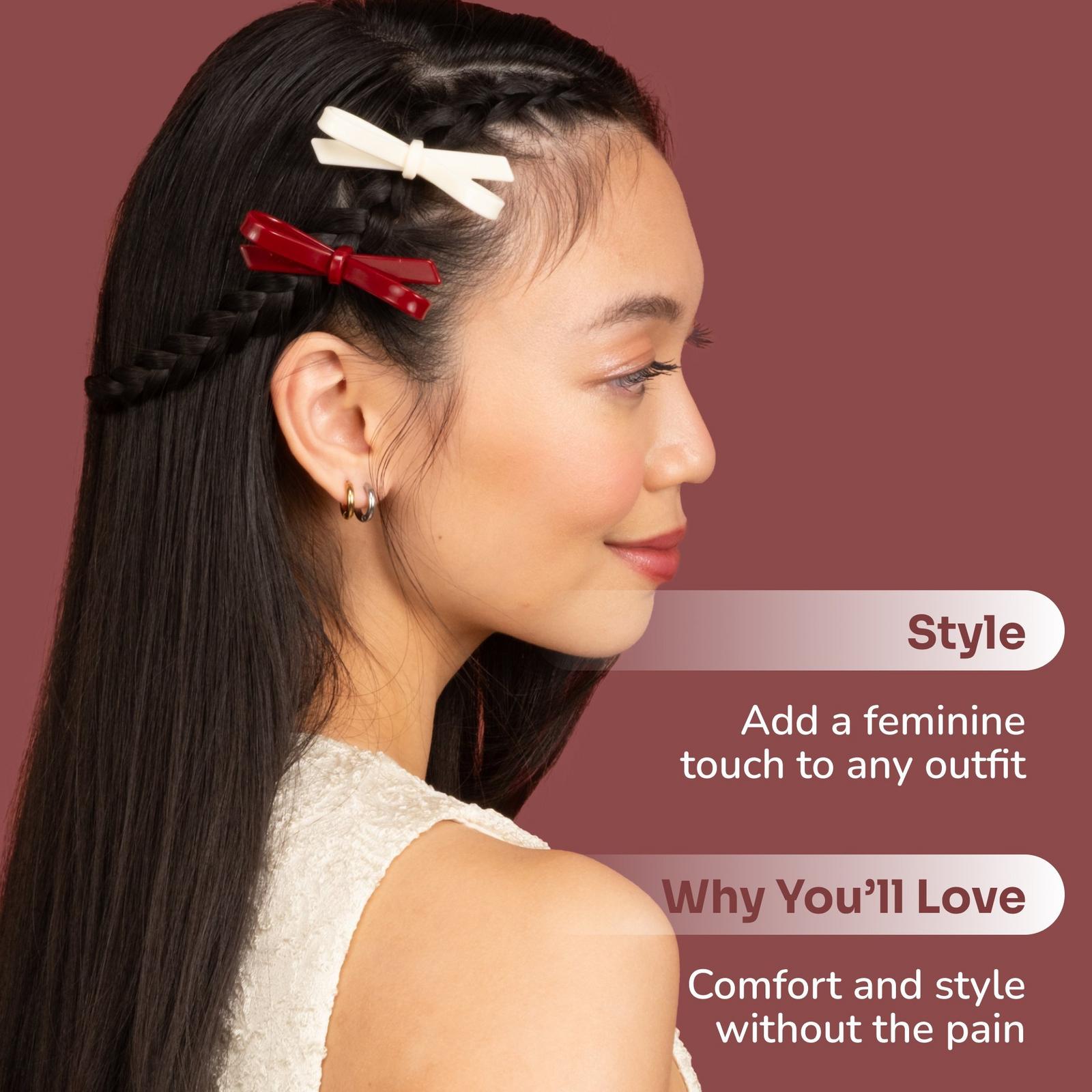 Iridescence Icon Bow Clips - Cherry
