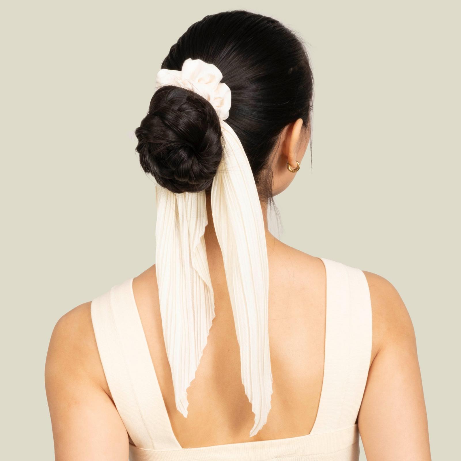 Iridescence Icon Scarf Scrunchie - Cream