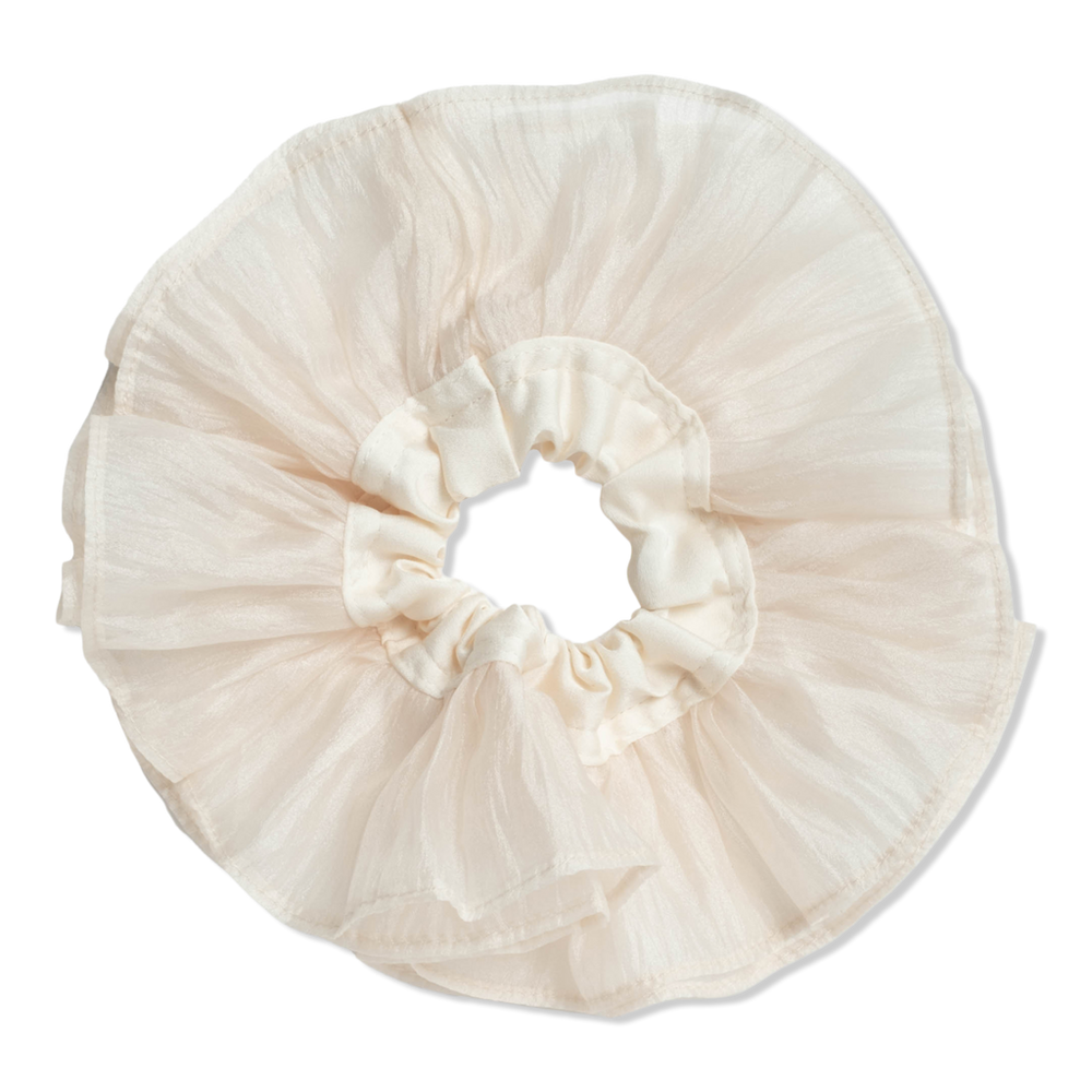Wet Brush Iridescence Icon Flowy Large Scrunchie - Cream In White