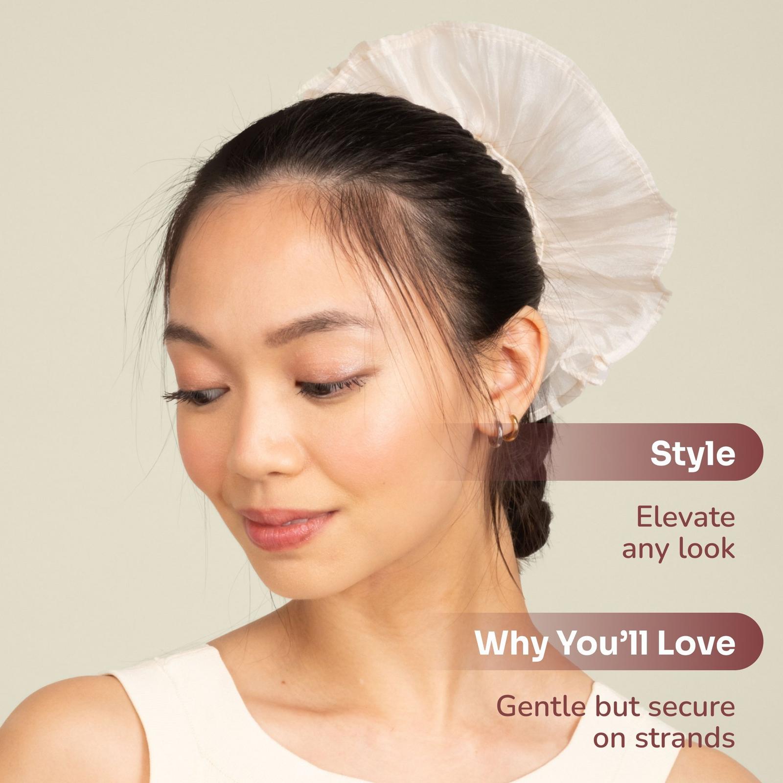 Iridescence Icon Flowy Large Scrunchie - Cream