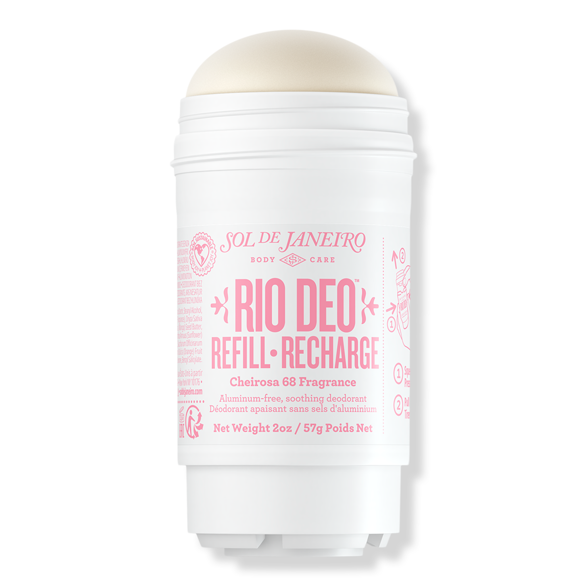 Sol de Janeiro Rio Deo Aluminum-Free Refillable Deodorant Cheirosa 68 INTERNATIONAL SHIPPING
