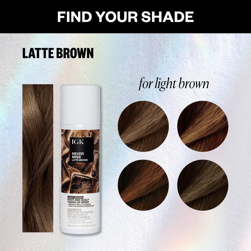 IGK - Latte Brown NEVER MISS Root and Scalp Touch-Up Spray | Ulta
