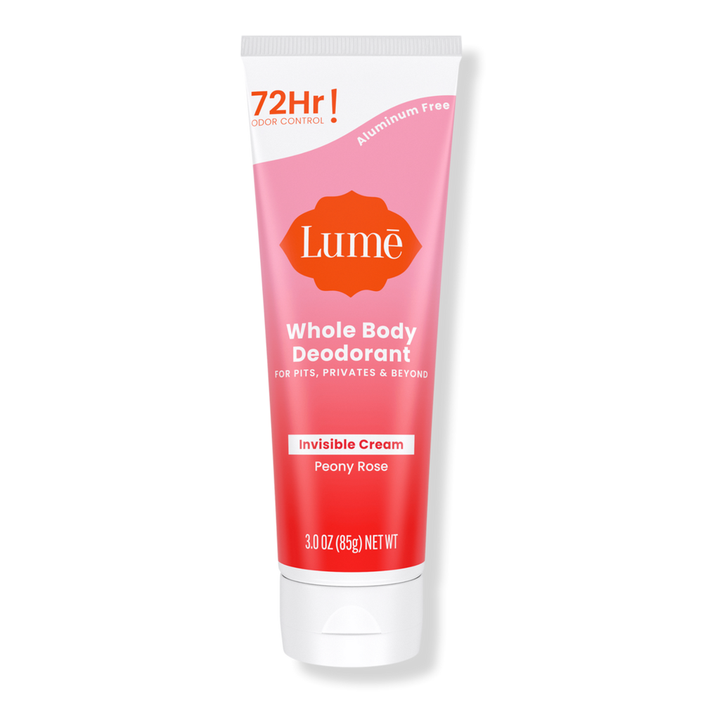 Lume Whole Body Deodorant Invisible Cream Tube - Peony Rose
