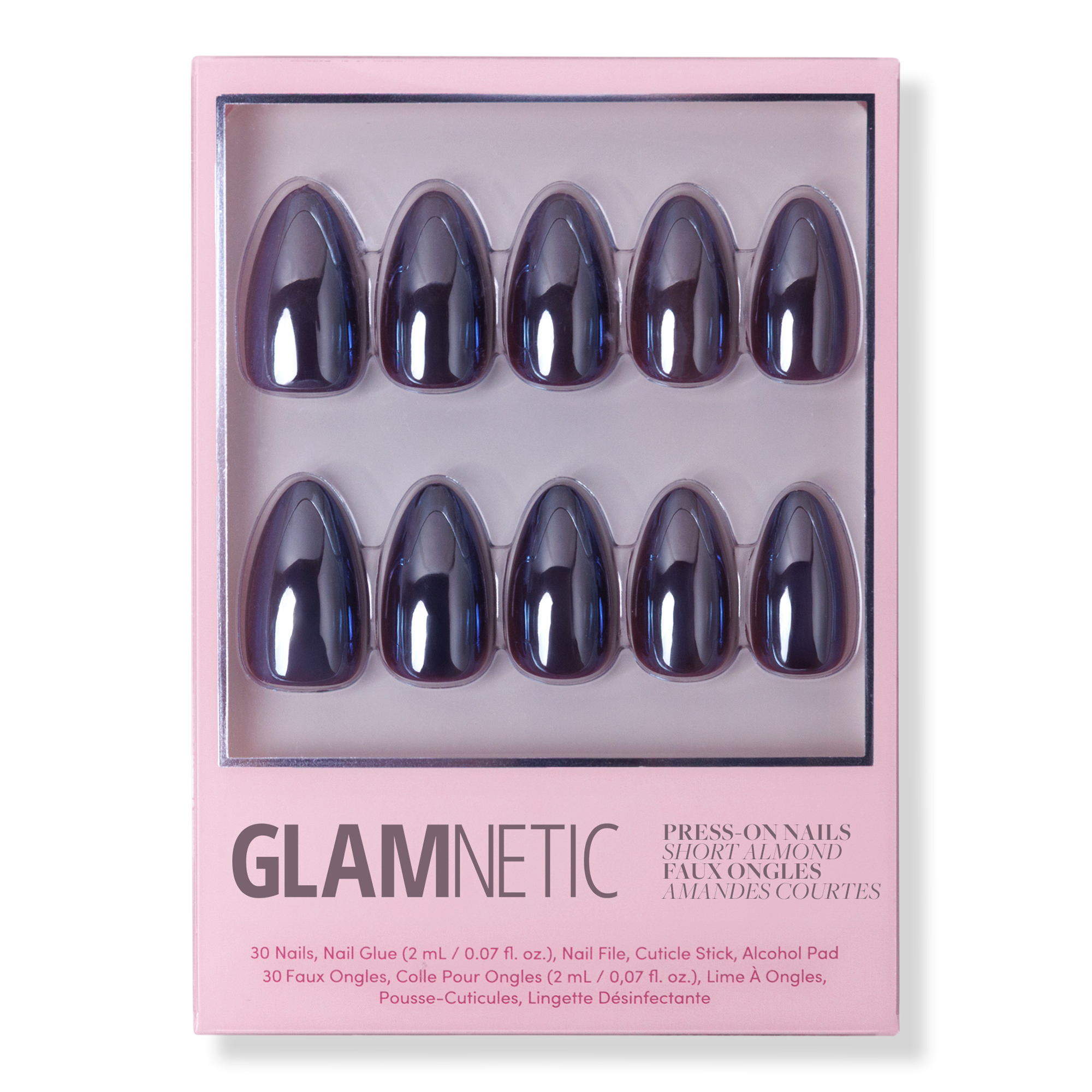 Glamnetic Burgundy Chrome Press-On Nails #1