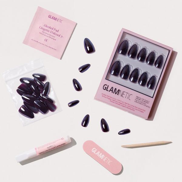 Glamnetic Burgundy Chrome Press-On Nails #2