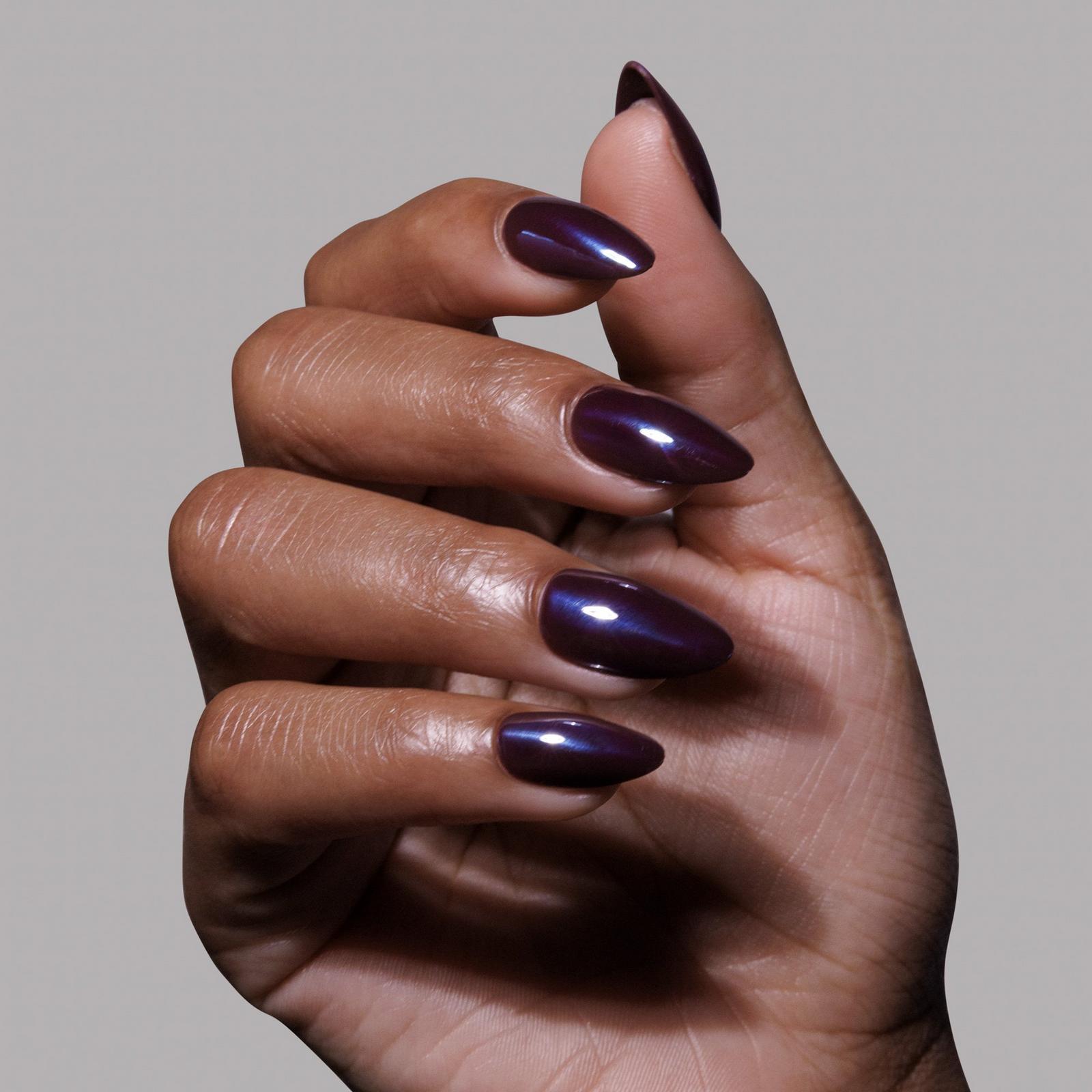 Burgundy Chrome Press-On Nails