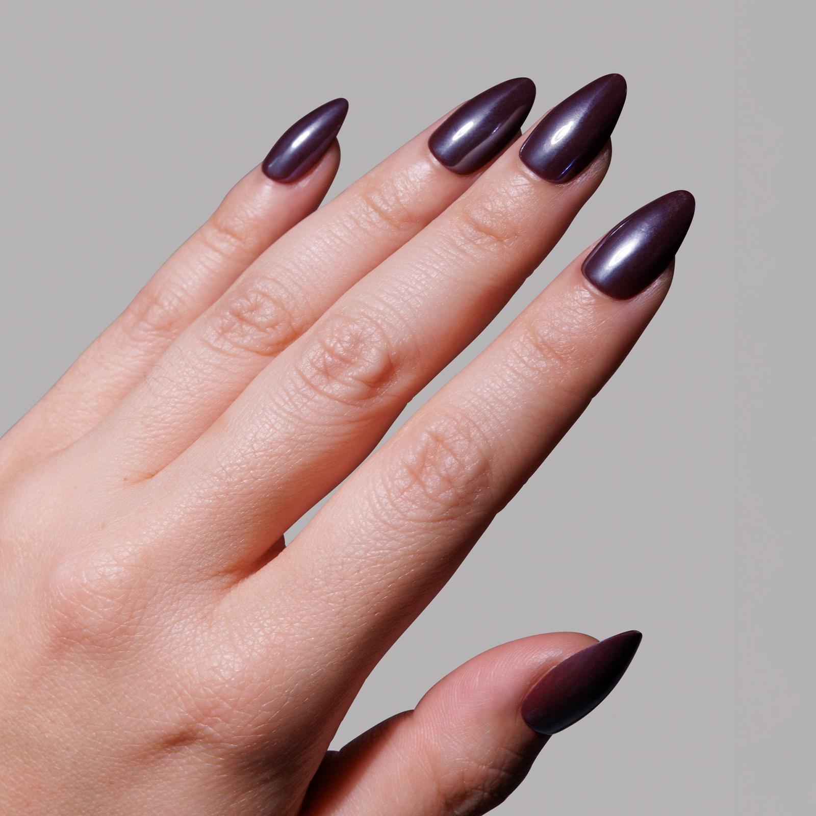 Burgundy Chrome Press-On Nails