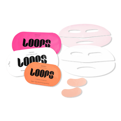 LOOPS Dew Crew Hydrogel Face & Eye Mask 3 Piece Set