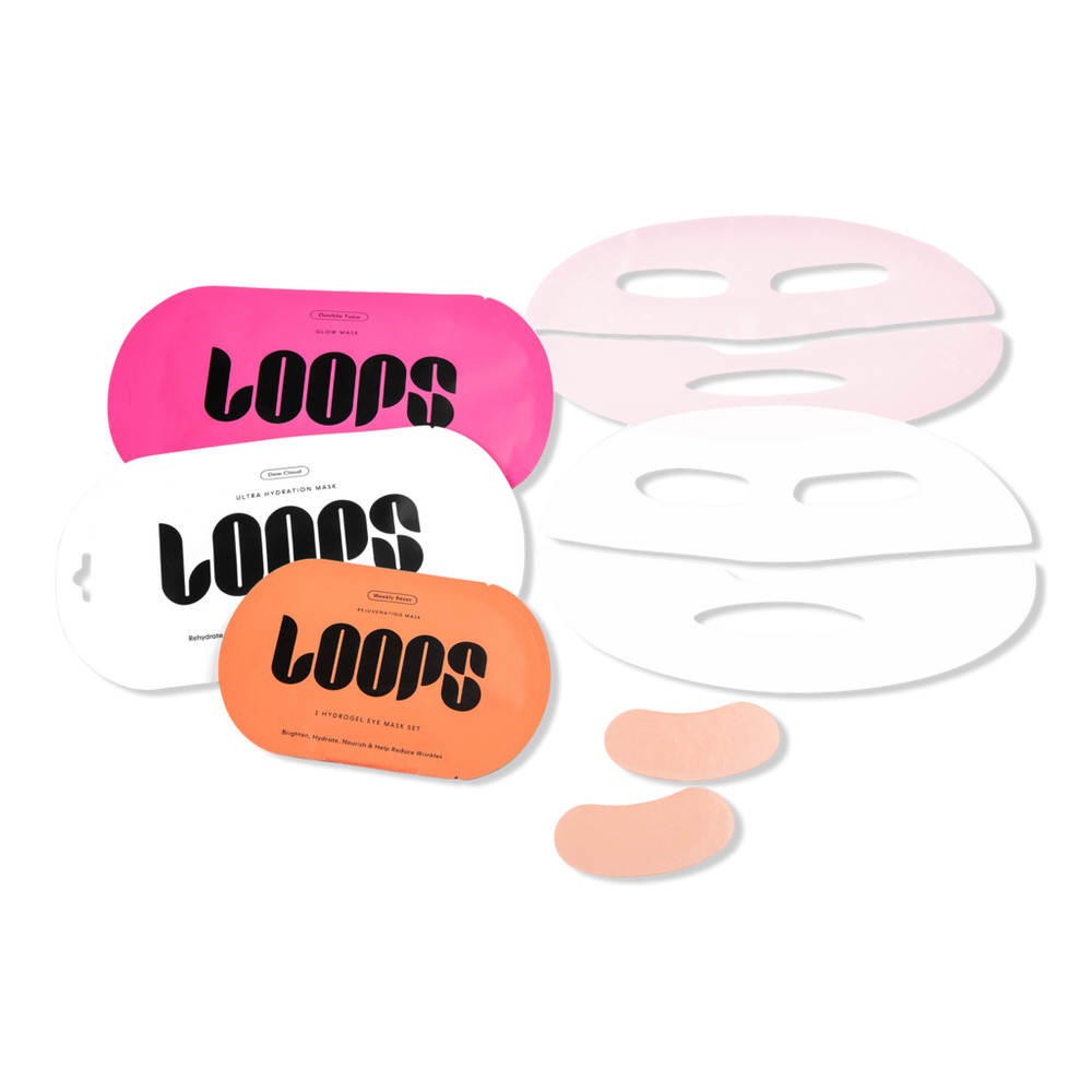 Loops Dew Crew Hydrogel Face & Eye Mask 3 Piece Set
