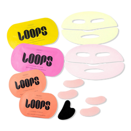 LOOPS Sculpt & Glow Hydrogel Face & Eye Mask 4 Piece Set + Gua Sha