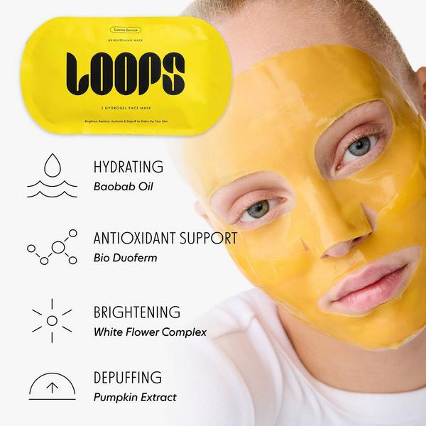 LOOPS Sculpt & Glow Hydrogel Face & Eye Mask 4 Piece Set + Gua Sha #5