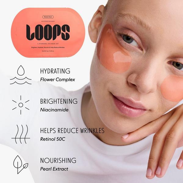LOOPS Sculpt & Glow Hydrogel Face & Eye Mask 4 Piece Set + Gua Sha #6