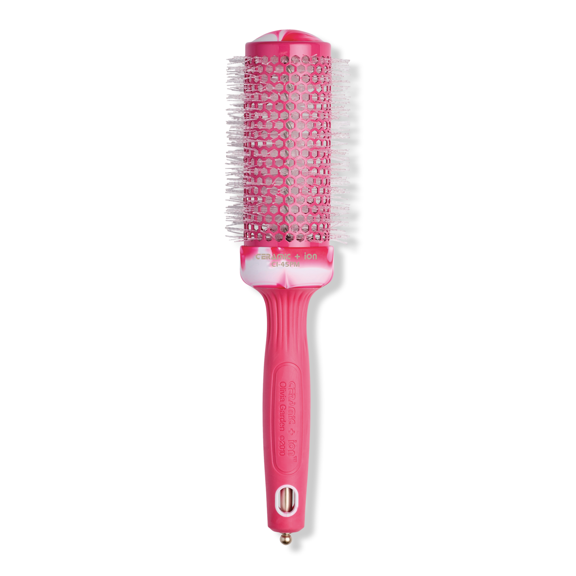 Olivia Garden Ceramic + Ion Pink Marble Thermal Brush #1