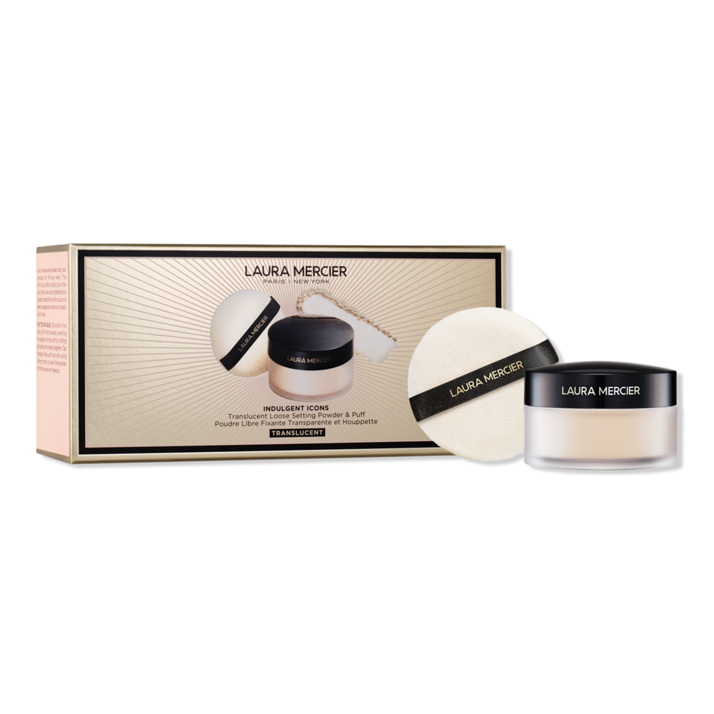 Laura Mercier Indulgent Icons Translucent Loose Setting Powder & Velour Puff Set