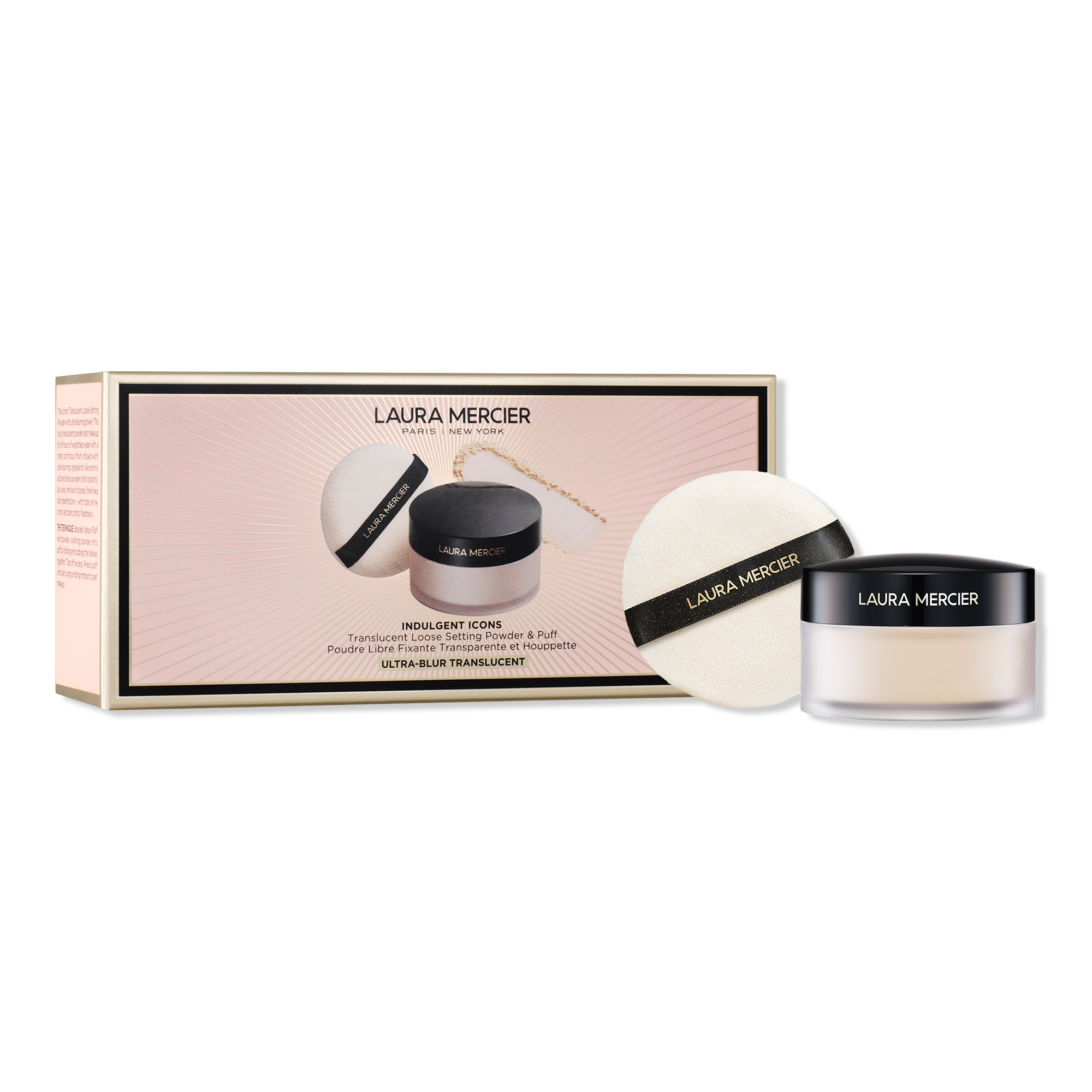Laura Mercier Indulgent Icons Translucent Loose Setting Powder Ultra-Blur & Velour Puff Set #1