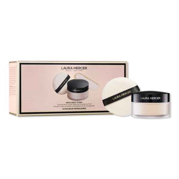 Laura Mercier Indulgent Icons Translucent Loose Setting Powder Ultra-Blur & Velour Puff Set #1