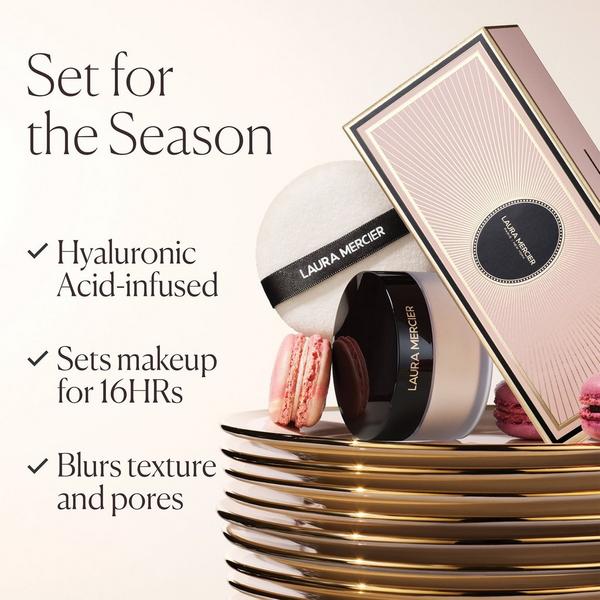 Laura Mercier Indulgent Icons Translucent Loose Setting Powder Ultra-Blur & Velour Puff Set #3