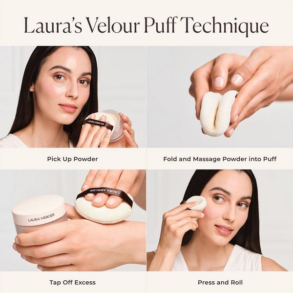 Laura Mercier Indulgent Icons Translucent Loose Setting Powder Ultra-Blur & Velour Puff Set #5