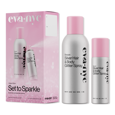 Eva Nyc Kweeen Silver Glitter Hair & Body Duo Set