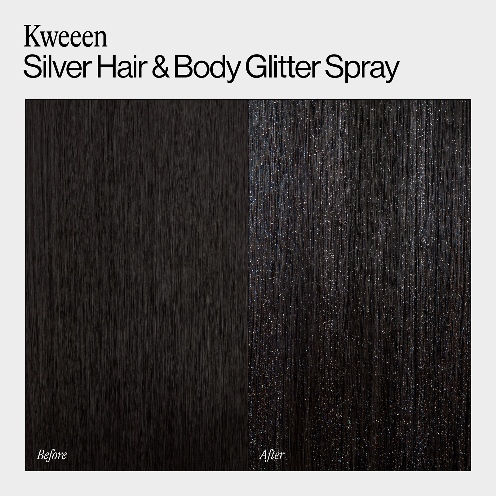 Kweeen Silver Glitter Hair & Body Duo Set