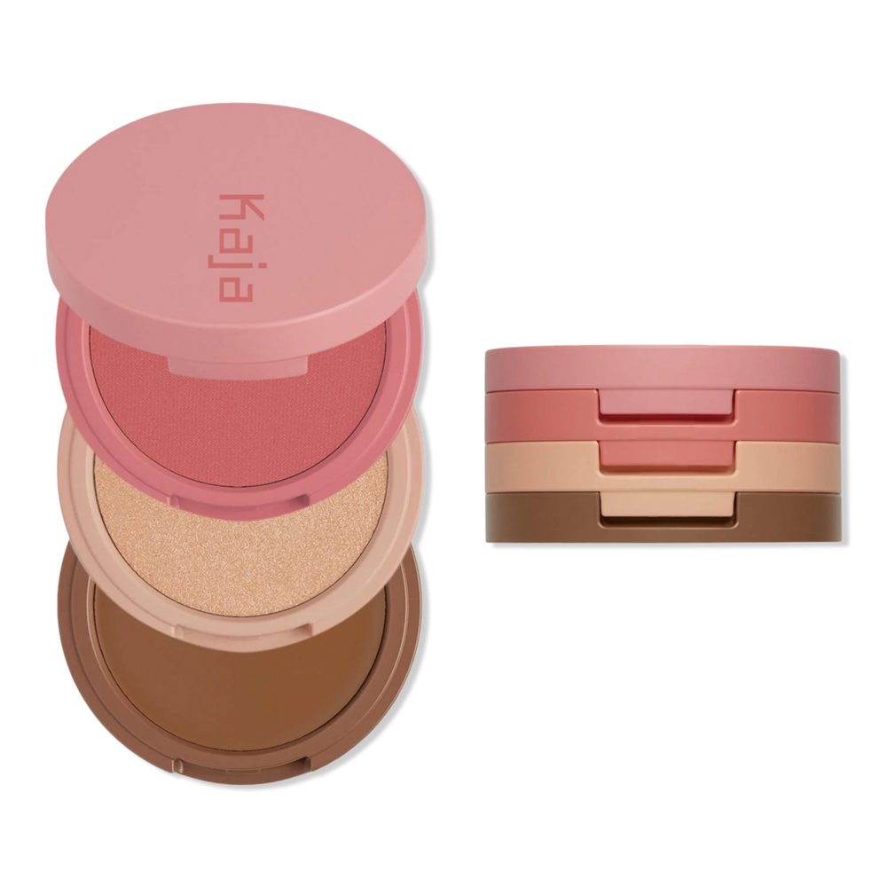 Kaja Play Bento Cream Bronzer, Powder Blush & Highlighter Trio - Cloud Latte