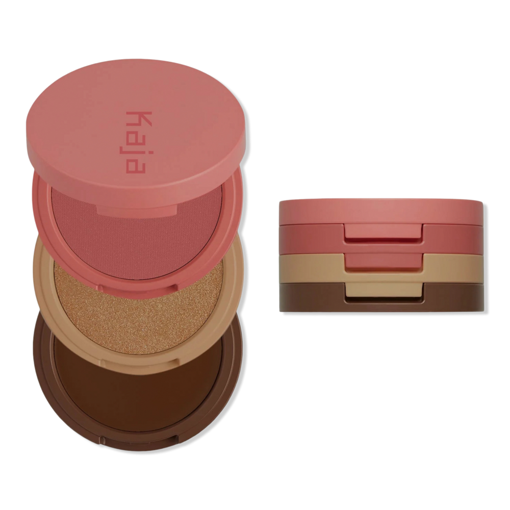 Kaja Play Bento Cream Bronzer, Powder Blush & Highlighter Trio - Mochamallow