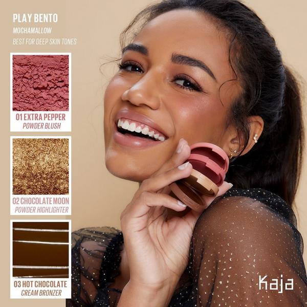 Kaja Play Bento Cream Bronzer, Powder Blush & Highlighter Trio #3