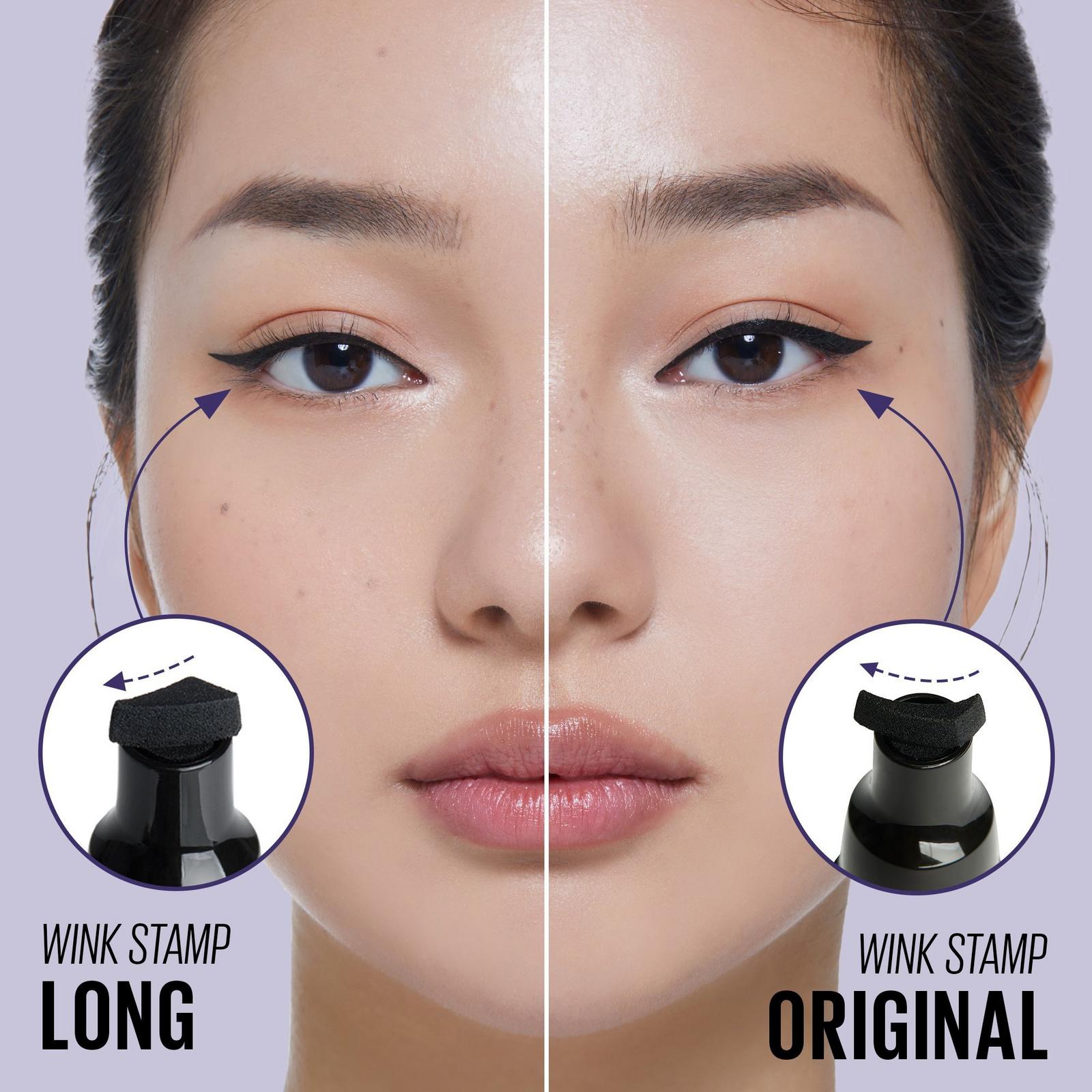 Wink Stamp Waterproof Winged Eyeliner - Stamp & Liquid Pen - Black - Long Wing