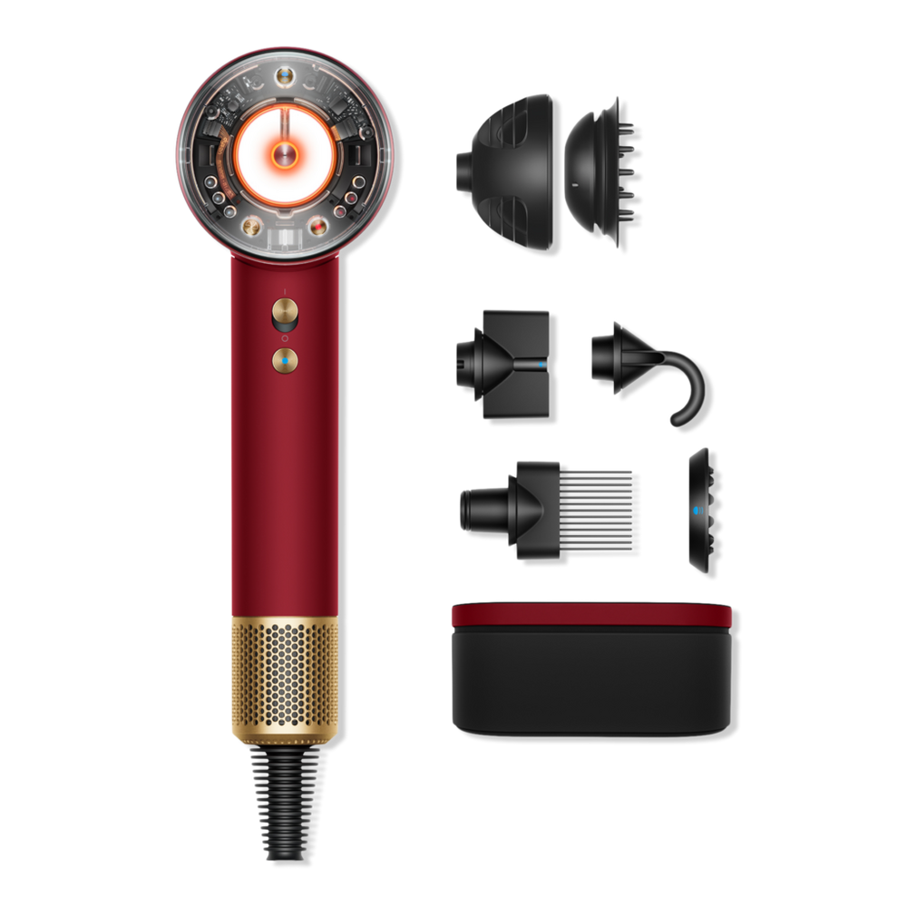 Dyson Special Edition  Supersonic Nural Hair Dryer In Red Velvet And Gold