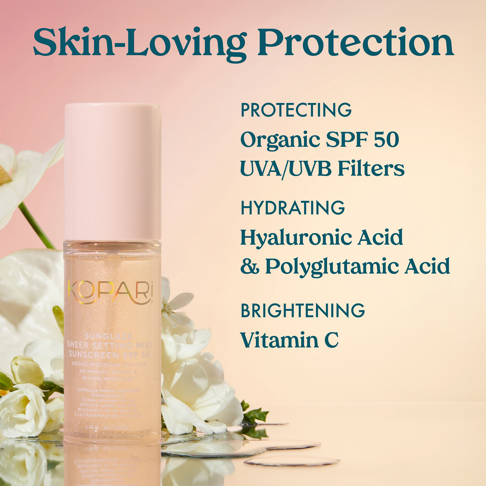 Travel Size Sunglaze Sheer Setting Mist Sunscreen SPF 50