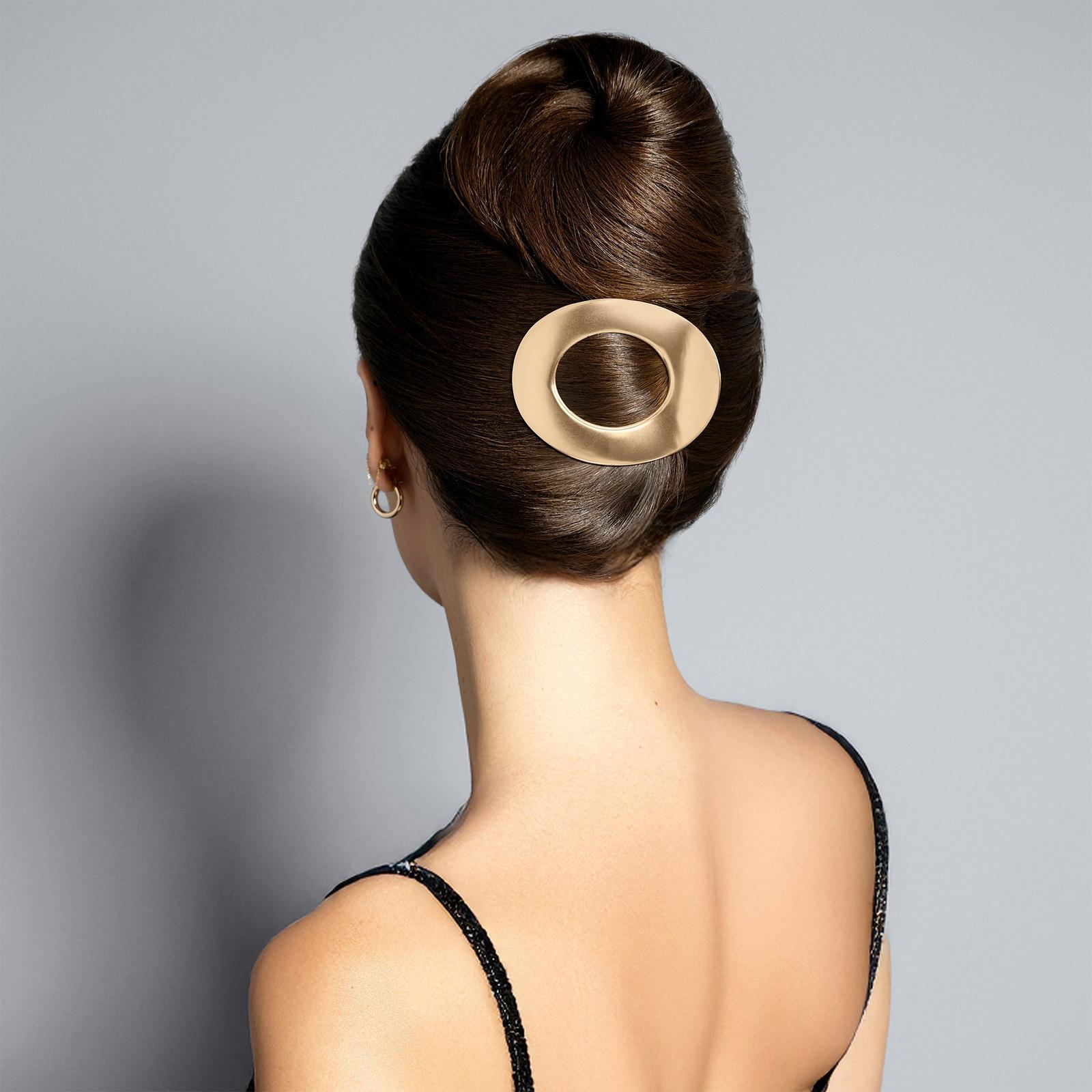 Gilded Ellipse Flat Lay Claw Clip