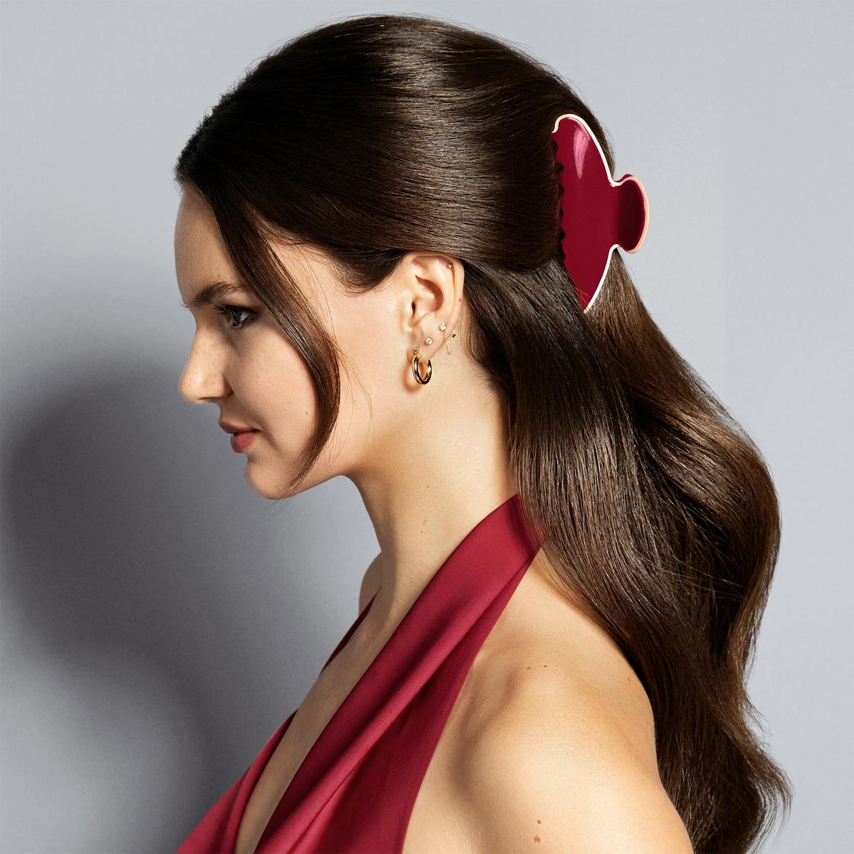 Couture Chic Claw Clip - Red/Cream