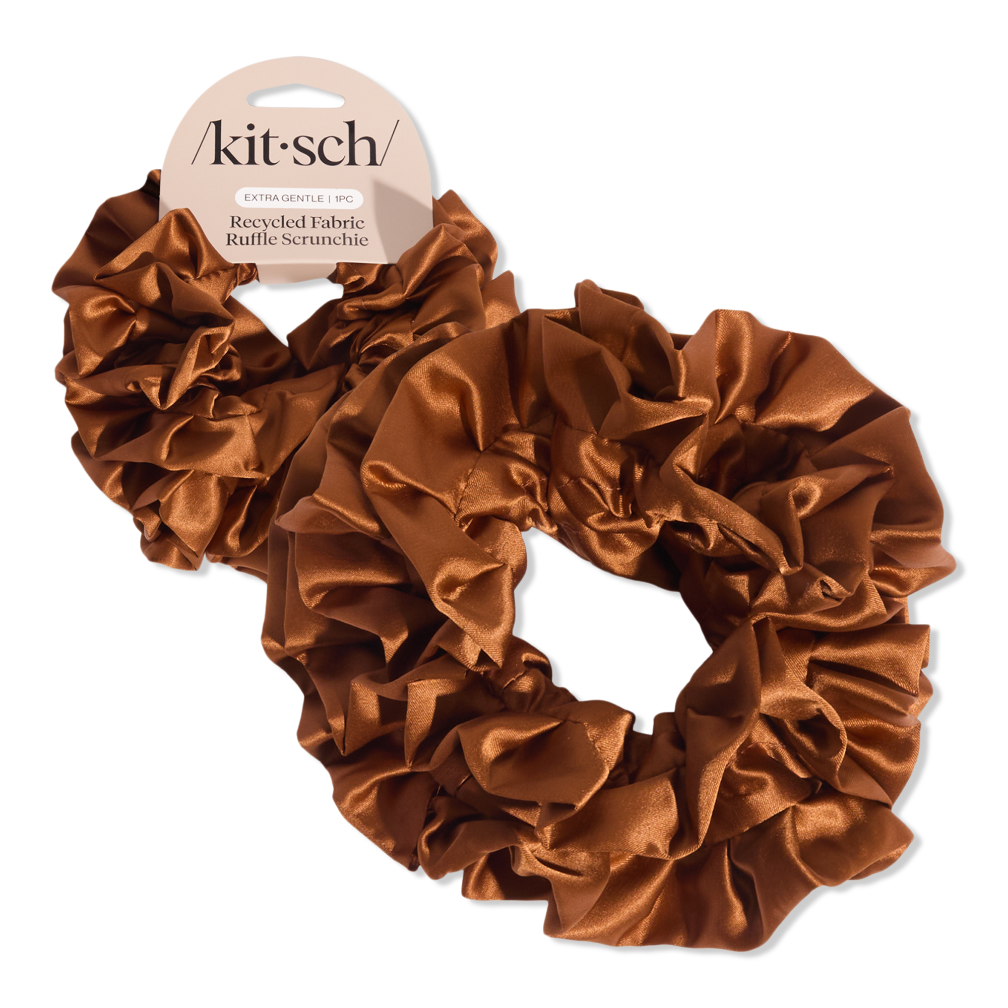Kitsch Recycled Fabric Ruffle Scrunchie #1