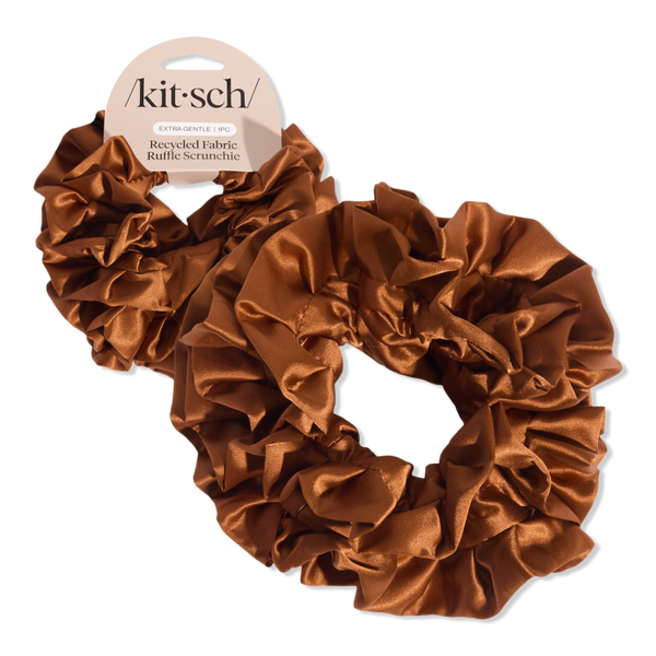 Kitsch Recycled Fabric Ruffle Scrunchie #1