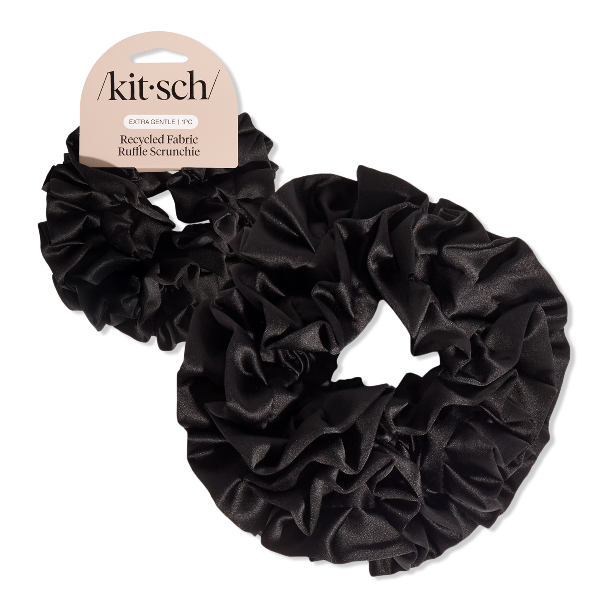 Kitsch Recycled Fabric Ruffle Scrunchie #1