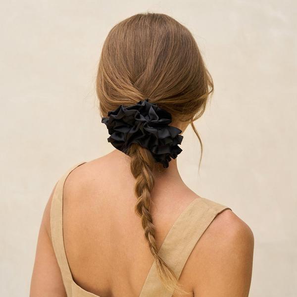 Kitsch Recycled Fabric Ruffle Scrunchie #4