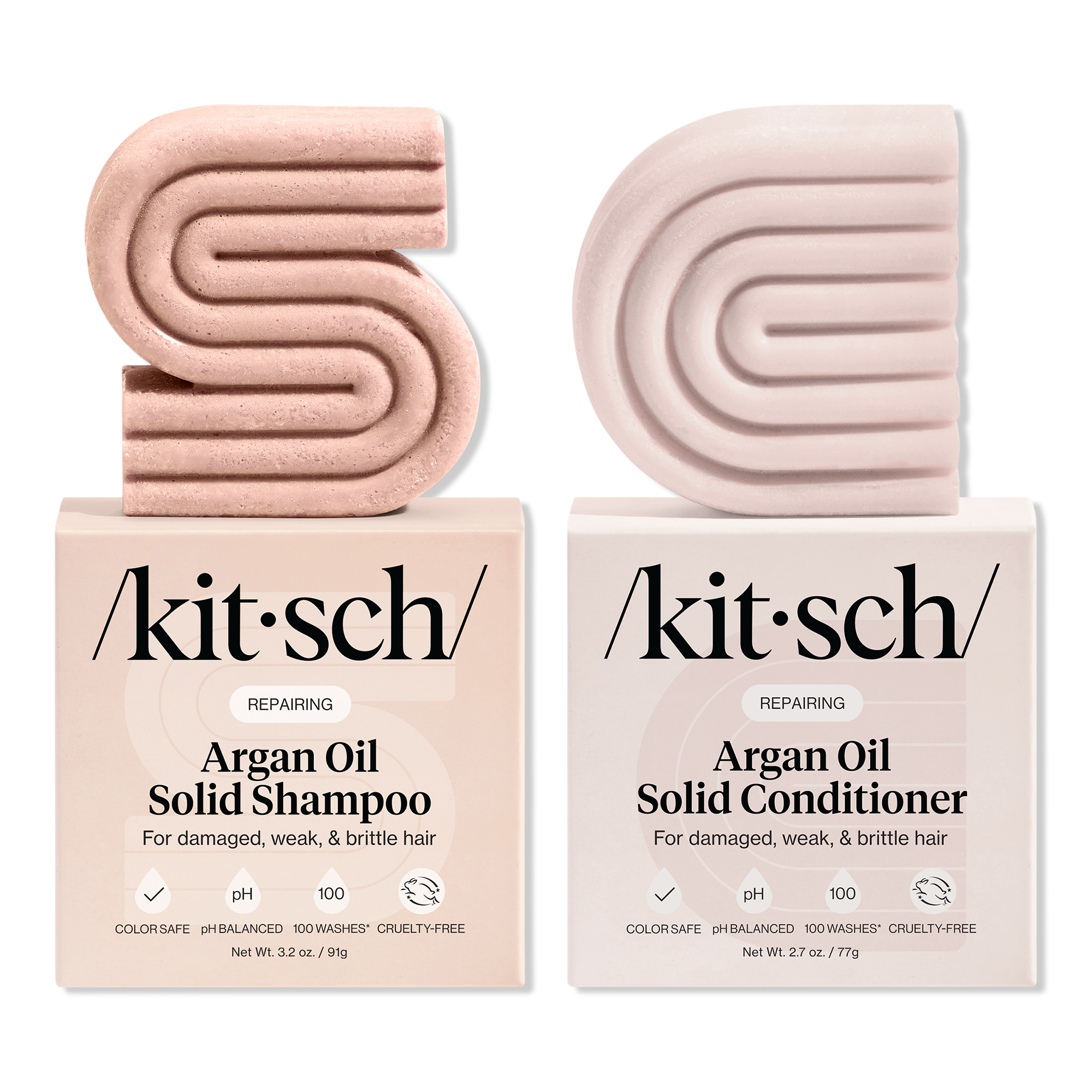 Kitsch Repairing Argan Oil Solid Shampoo & Conditioner Bar Combo Pack #1