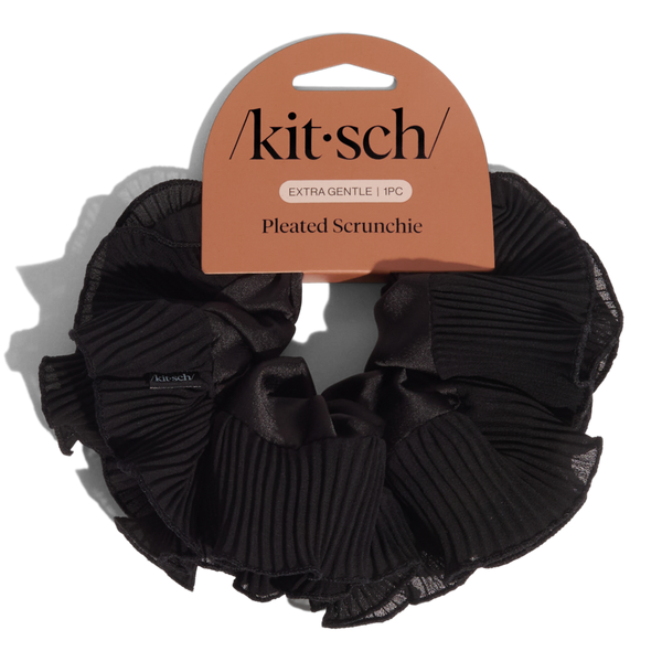 Kitsch Pleated Scrunchie - Halloween Black #3
