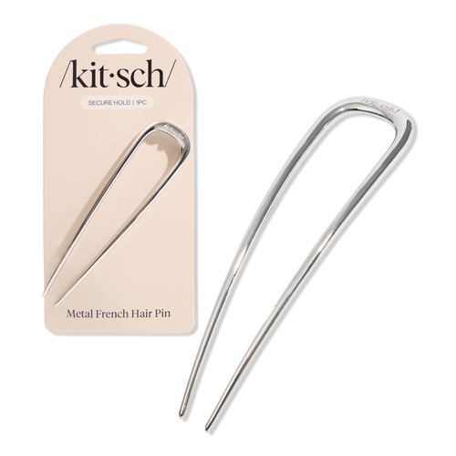 Metal French Hair Pin - Silver