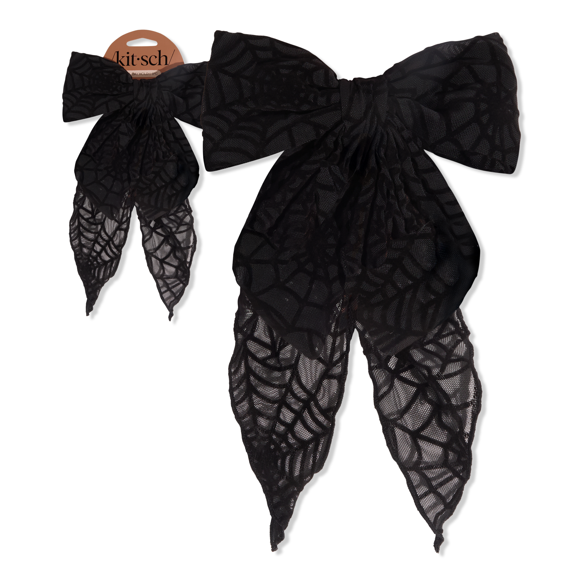 Kitsch Oversized Bow Hair Clip - Spiderweb #1