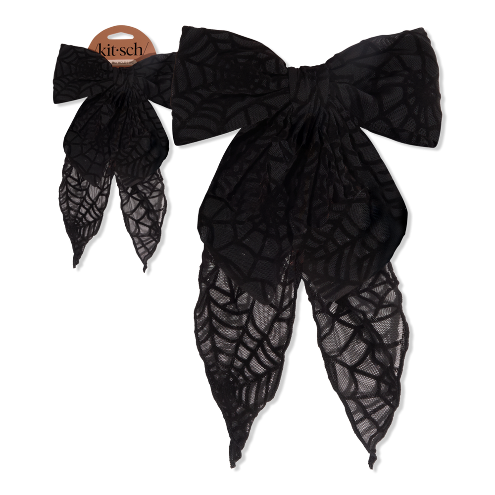 Kitsch Oversized Bow Hair Clip - Spiderweb