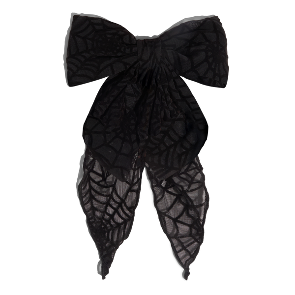 Kitsch Oversized Bow Hair Clip - Spiderweb #2