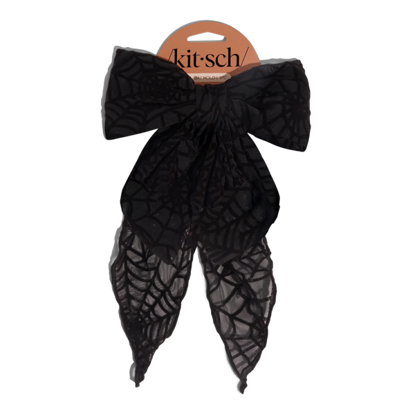 Kitsch Oversized Bow Hair Clip - Spiderweb #3